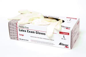 Gloves Exam ProAdvantage® Medium NonSterile Latex Standard Cuff Length Textured Fingertips Ivory Not Chemo Approved (100/BX 10BXS/CS) by Pro Advantage  ID P359103